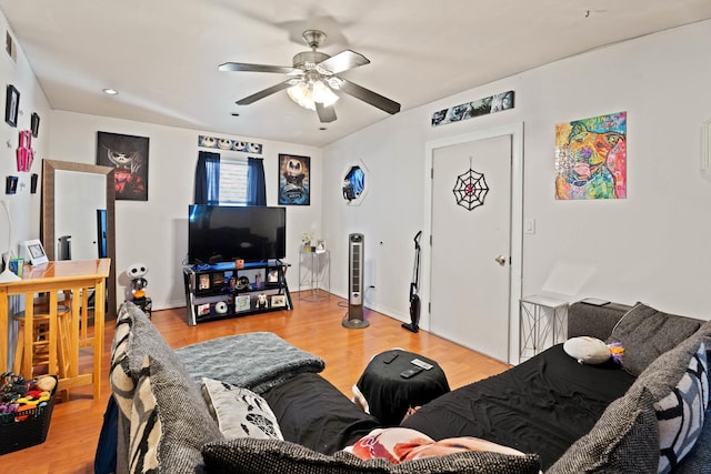 4512 S Fairfield Ave, Chicago, IL 60632 - living room with ceiling fan and light wood-style flooring