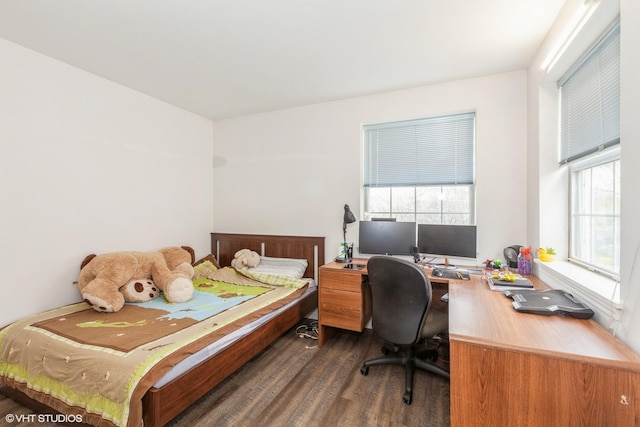 736 N Gary Ave Unit 208, Carol Stream, IL 60188 - bedroom featuring dark wood-style floors and an office area