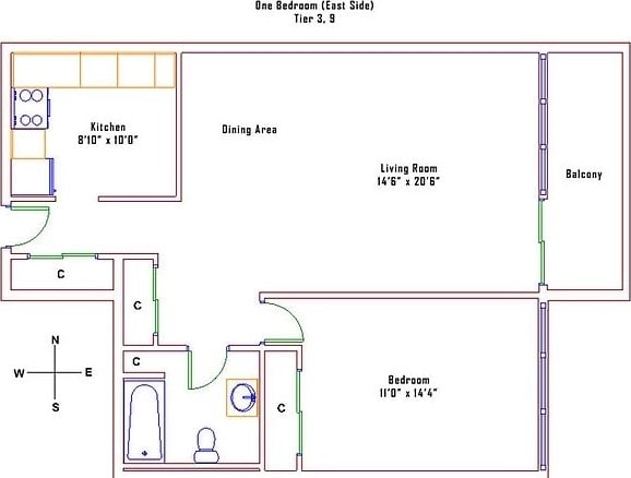 1636 N Wells St Unit 1503, Chicago, IL 60614 - room layout