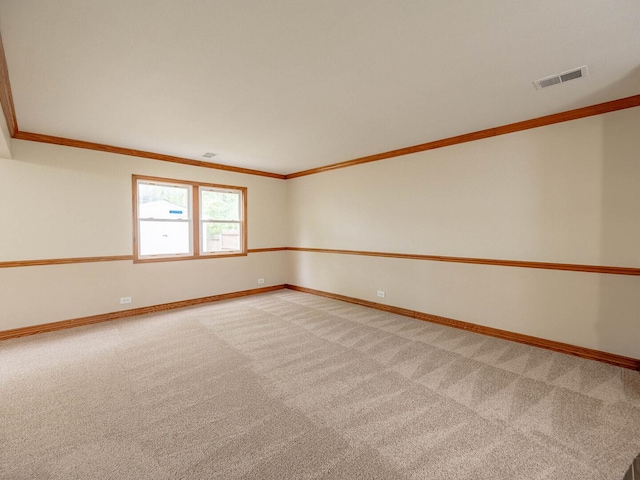 930 W Bryn Mawr Ave, Roselle, IL 60172 - empty room with ornamental molding, baseboards, and light colored carpet