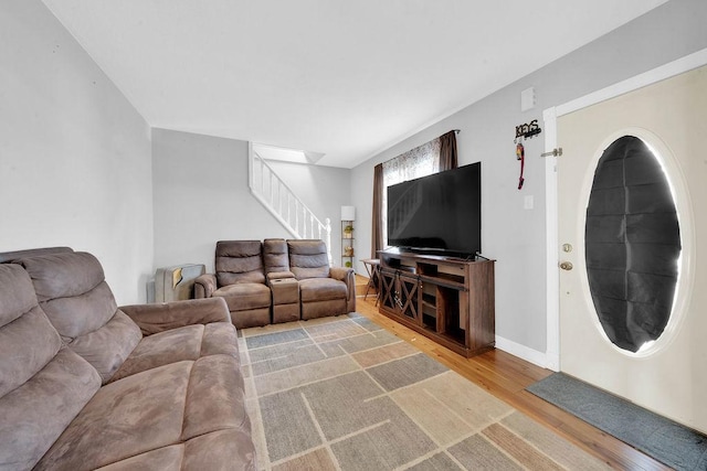 18006 Oakwood Ave, Lansing, IL 60438 - living room with wood finished floors and stairway