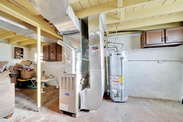 18006 Oakwood Ave, Lansing, IL 60438 - basement featuring gas water heater and heating unit