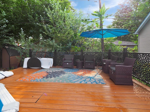 5843 N Oconto Ave, Chicago, IL 60631 - view of wooden deck