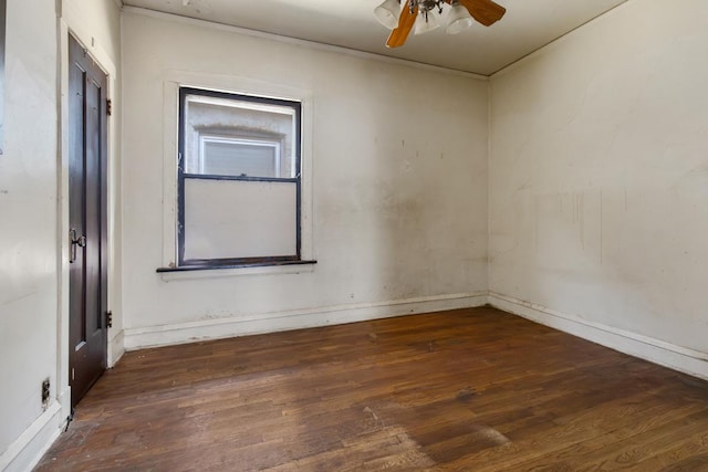 7703 S Loomis Blvd, Chicago, IL 60620 - empty room featuring hardwood / wood-style flooring, a ceiling fan, and baseboards
