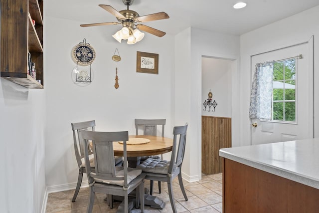 2N439 Bernice Ave, Glen Ellyn, IL 60137 - dining space featuring ceiling fan and light tile patterned floors