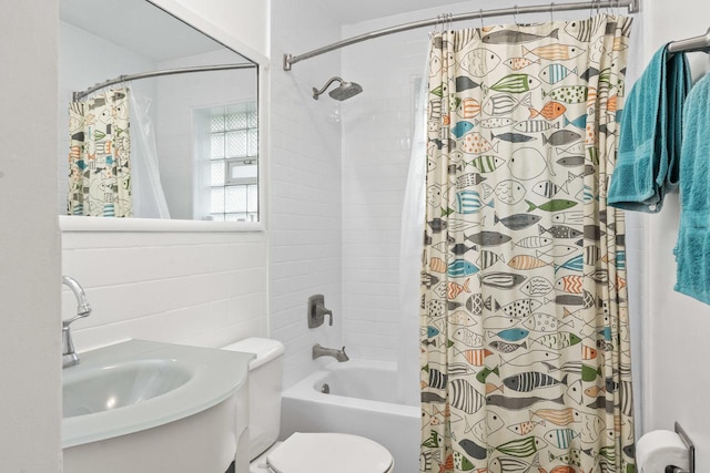 2N439 Bernice Ave, Glen Ellyn, IL 60137 - bathroom with shower / bath combo with shower curtain, toilet, and a sink