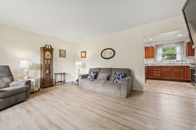 2N439 Bernice Ave, Glen Ellyn, IL 60137 - living area featuring light wood-style floors, baseboards, and recessed lighting