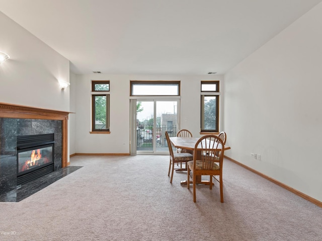5417 S Melvina Ave Unit 203, Chicago, IL 60638 - dining area with a fireplace, carpet flooring, and baseboards