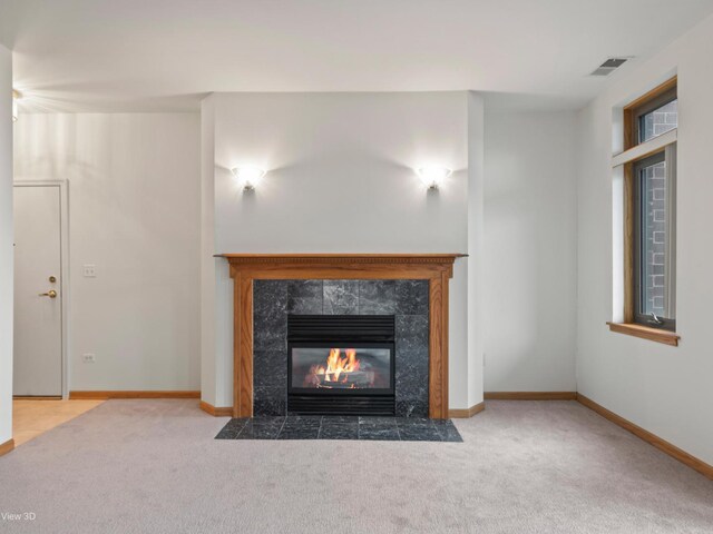 5417 S Melvina Ave Unit 203, Chicago, IL 60638 - unfurnished living room with carpet, a fireplace, and baseboards