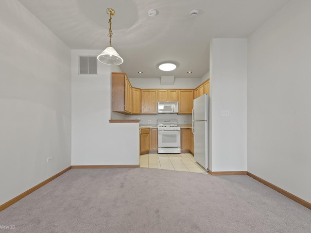 5417 S Melvina Ave Unit 203, Chicago, IL 60638 - kitchen featuring white appliances, light carpet, baseboards, and light countertops