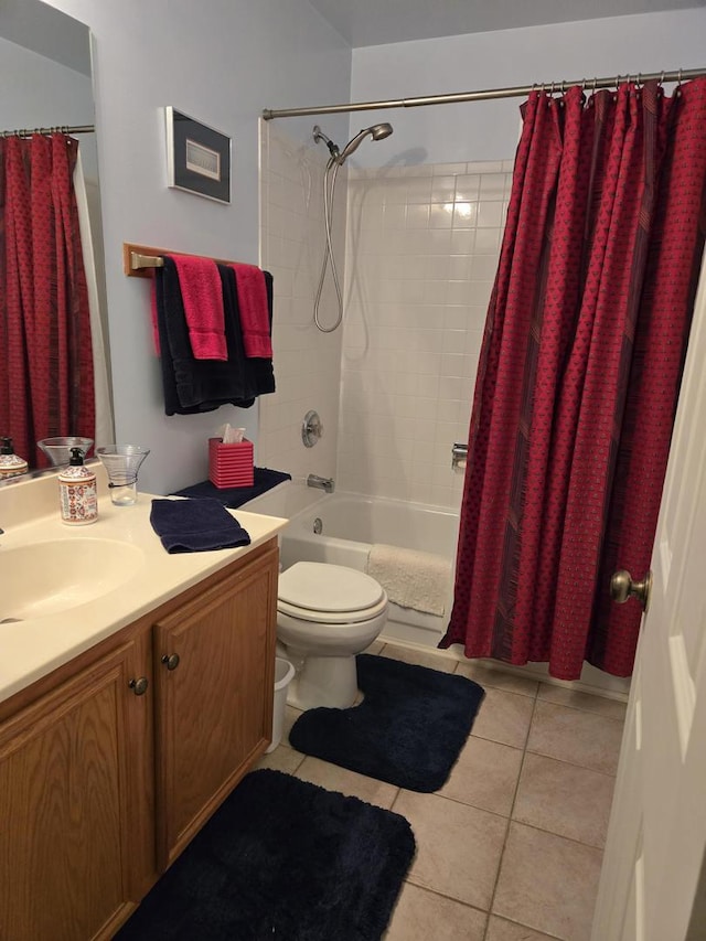997 W Briarcliff Rd, Bolingbrook, IL 60440 - bathroom with vanity, shower / bath combination with curtain, and tile patterned flooring