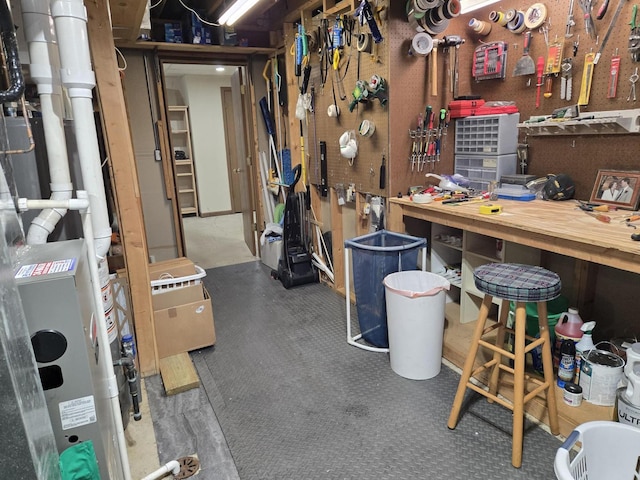 997 W Briarcliff Rd, Bolingbrook, IL 60440 - basement featuring a workshop area and carpet floors