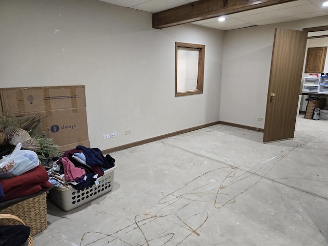997 W Briarcliff Rd, Bolingbrook, IL 60440 - basement with baseboards and a drop ceiling
