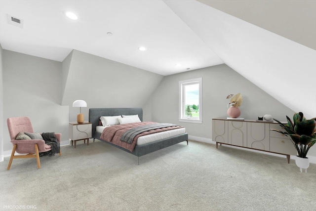 7218 S 78th Ave, Bridgeview, IL 60455 - carpeted bedroom with lofted ceiling, baseboards, and recessed lighting