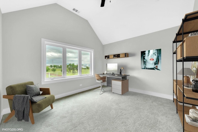 7218 S 78th Ave, Bridgeview, IL 60455 - home office with vaulted ceiling, carpet, and baseboards