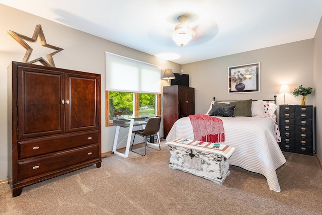 1714 Larson Ave, Saint Charles, IL 60174 - bedroom with light colored carpet, baseboards, and ceiling fan