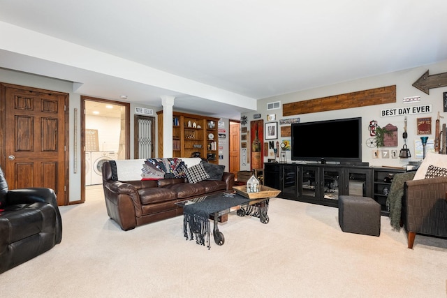 1714 Larson Ave, Saint Charles, IL 60174 - living area with washer / clothes dryer and carpet floors
