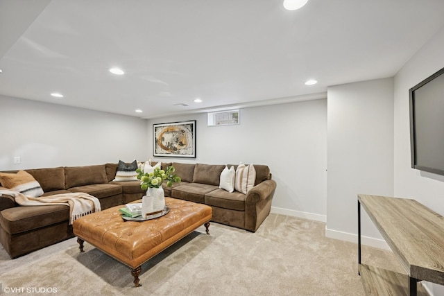 1208 N Dunton Ave, Arlington Heights, IL 60004 - living area with light colored carpet, recessed lighting, and baseboards