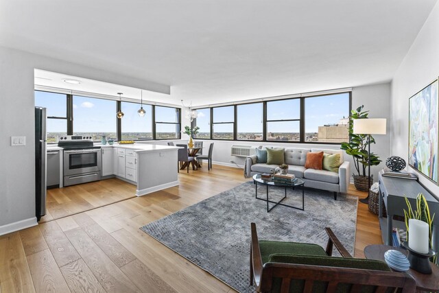2700 N Hampden Ct Unit 24A, Chicago, IL 60614 - living area featuring healthy amount of natural light and light wood-type flooring