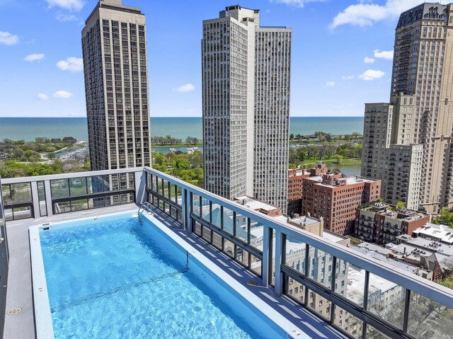 2700 N Hampden Ct Unit 24A, Chicago, IL 60614 - view of pool with a water view and a view of city