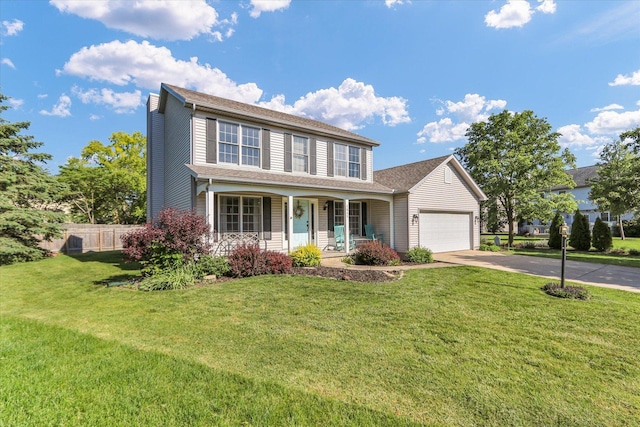 1517 Bridge Point Ln, Champaign, IL 61822 - view of front of property with a garage, driveway, a porch, and a chimney