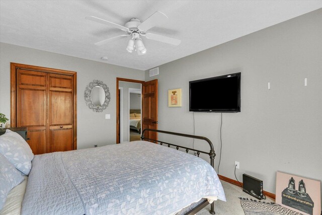 1517 Bridge Point Ln, Champaign, IL 61822 - carpeted bedroom with baseboards and a ceiling fan