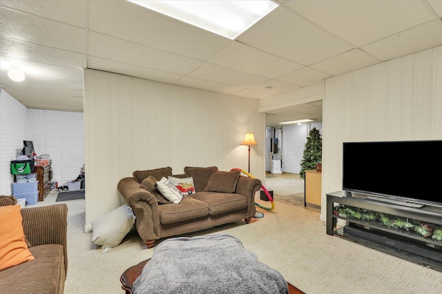 1517 Bridge Point Ln, Champaign, IL 61822 - carpeted living area with a drop ceiling
