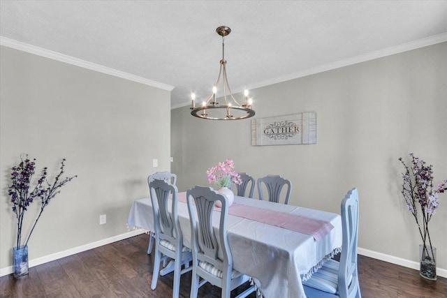 1517 Bridge Point Ln, Champaign, IL 61822 - dining room featuring a chandelier, wood finished floors, crown molding, and baseboards