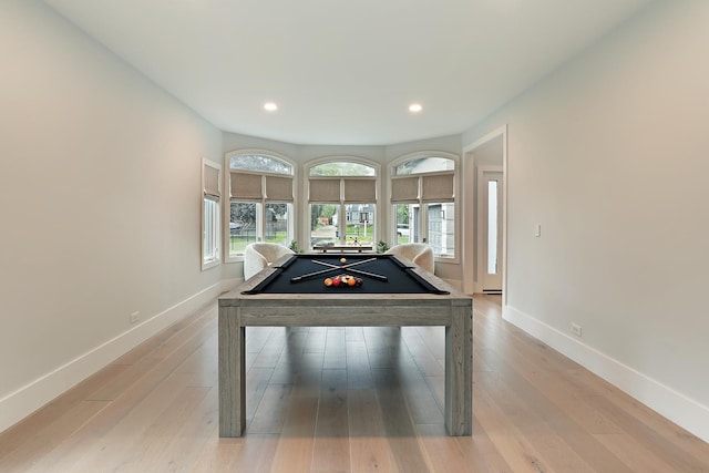 244 Kenmore Ave, Deerfield, IL 60015 - rec room with light wood finished floors, baseboards, recessed lighting, and pool table