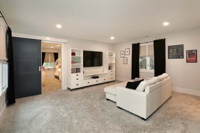 244 Kenmore Ave, Deerfield, IL 60015 - living room featuring carpet floors, recessed lighting, and baseboards
