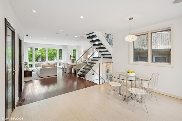 3635 N Paulina St, Chicago, IL 60613 - dining area featuring stairs and recessed lighting