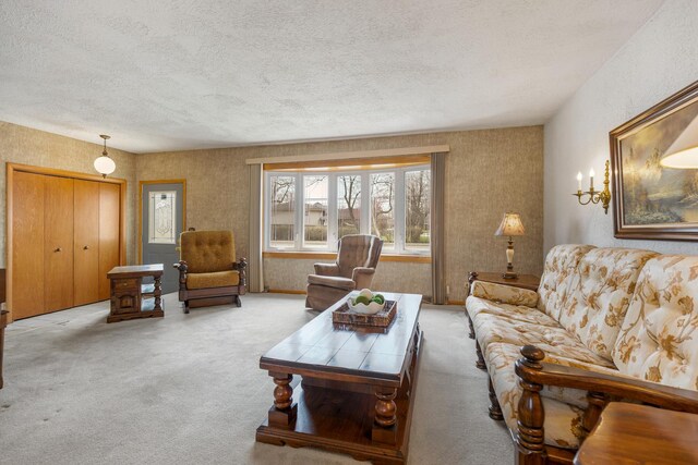 410 W Kirchhoff Rd, Arlington Heights, IL 60005 - living room featuring carpet floors and a textured ceiling