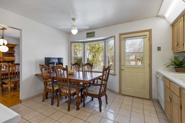 410 W Kirchhoff Rd, Arlington Heights, IL 60005 - dining area with a ceiling fan and light tile patterned flooring