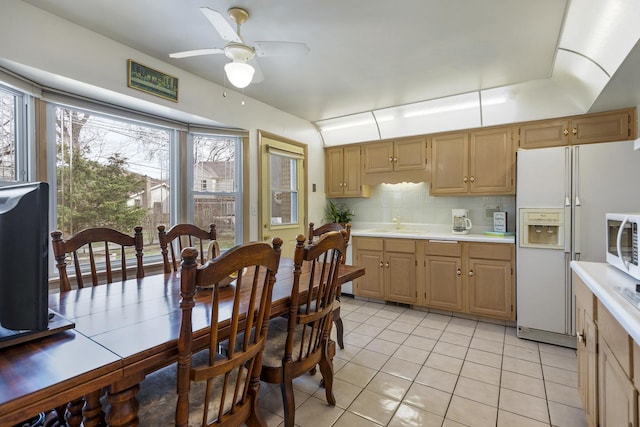 410 W Kirchhoff Rd, Arlington Heights, IL 60005 - dining space featuring light tile patterned floors and ceiling fan