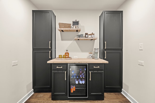 22308 S Eastcliff Dr, Joliet, IL 60404 - indoor dry bar with beverage cooler and dark wood-type flooring