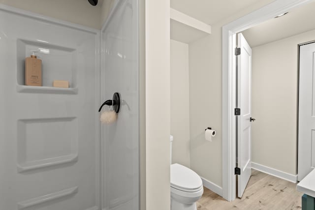 22308 S Eastcliff Dr, Joliet, IL 60404 - full bathroom with wood finished floors and a shower