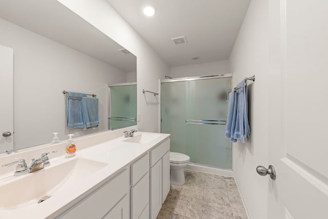 846 Briar Glen Ct, Hampshire, IL 60140 - full bath featuring toilet, a stall shower, and double vanity