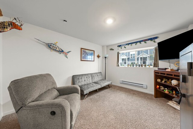 846 Briar Glen Ct, Hampshire, IL 60140 - living area with baseboard heating, carpet, and baseboards