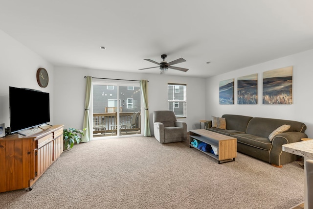 846 Briar Glen Ct, Hampshire, IL 60140 - living area featuring carpet floors and a ceiling fan