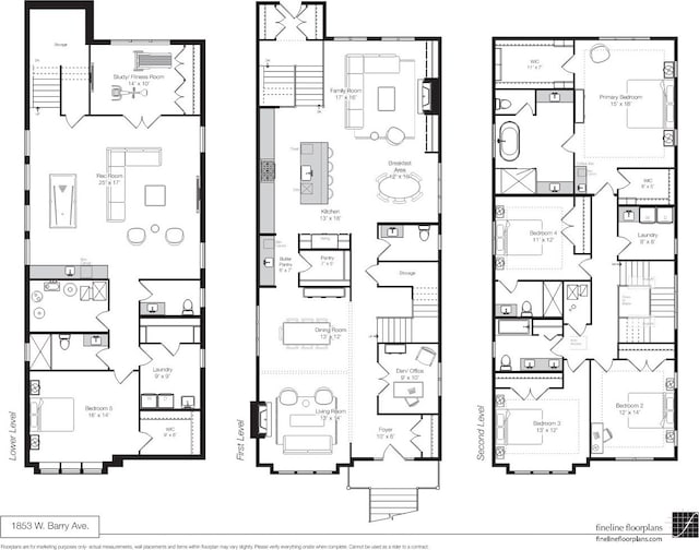 1853 W Barry Ave, Chicago, IL 60657 - home floor plan
