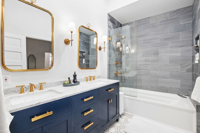 1014 N Milwaukee Ave Unit 2, Chicago, IL 60642 - full bathroom featuring double vanity and tub / shower combination