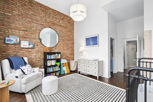 1014 N Milwaukee Ave Unit 2, Chicago, IL 60642 - bedroom with a high ceiling and wood finished floors