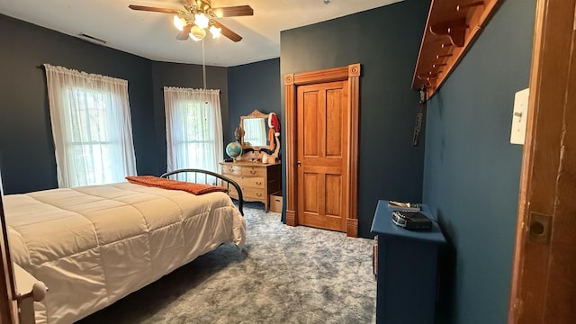 403 E Hickory St, Fairbury, IL 61739 - carpeted bedroom with ceiling fan