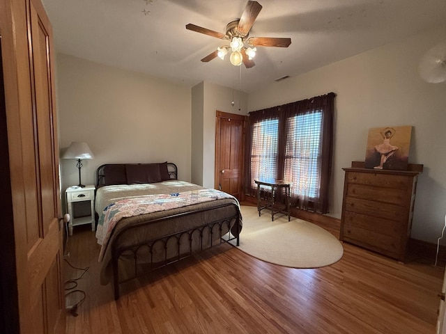 403 E Hickory St, Fairbury, IL 61739 - bedroom featuring wood finished floors and a ceiling fan