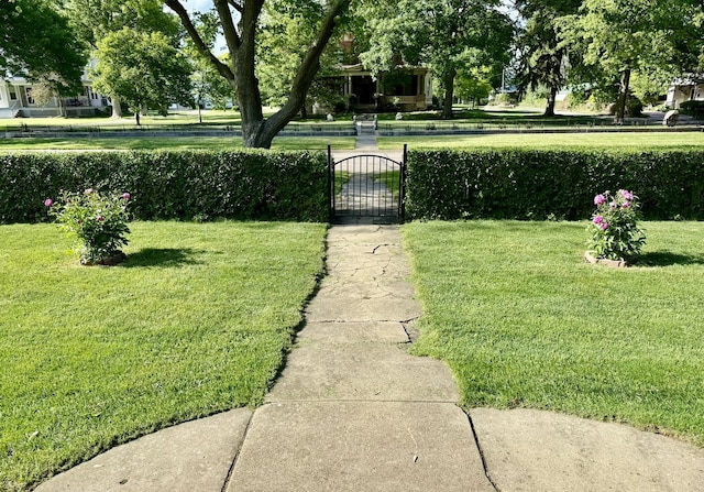 403 E Hickory St, Fairbury, IL 61739 - view of grassy yard featuring a gate