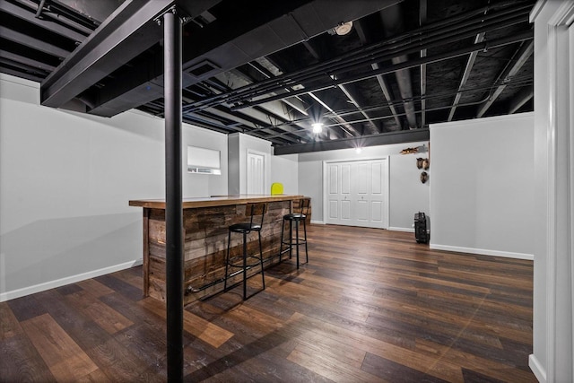 1508 Parkside Dr, Plainfield, IL 60586 - indoor dry bar featuring baseboards and wood finished floors