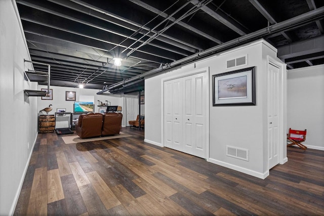1508 Parkside Dr, Plainfield, IL 60586 - finished basement with wood finished floors, baseboards, and a desk