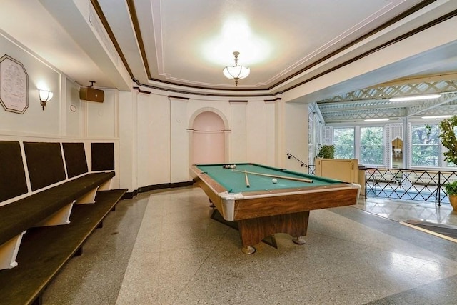 5555 N Sheridan Rd Unit 308, Chicago, IL 60640 - playroom with a decorative wall, ornamental molding, and billiards table