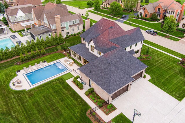 5N257 Switchgrass Ln, Saint Charles, IL 60175 - aerial view of residential area featuring a pool area