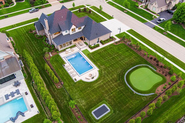 5N257 Switchgrass Ln, Saint Charles, IL 60175 - view from above of property featuring a pool